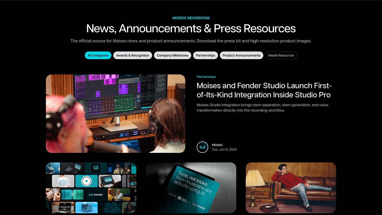 Moises Newsroom page, News, Announcements and Press Resources